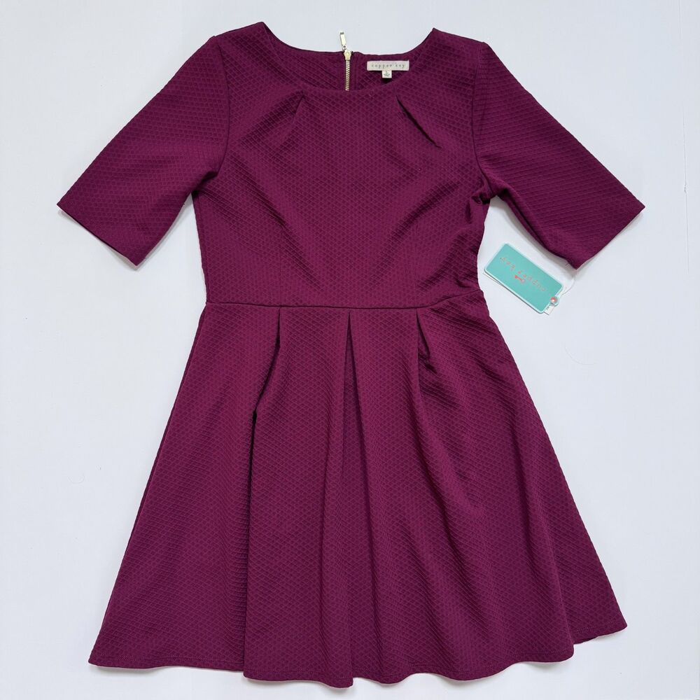 NWT copper key girl size large dress ruby burgundy